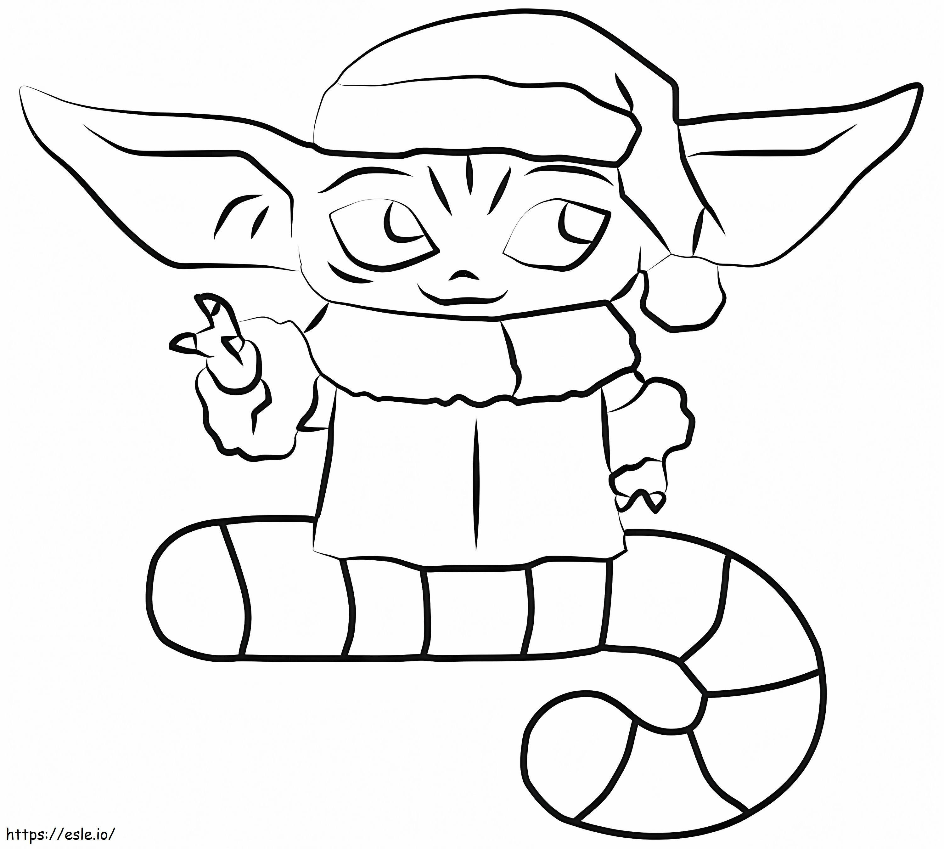 Kerst Baby Yoda kleurplaat kleurplaat