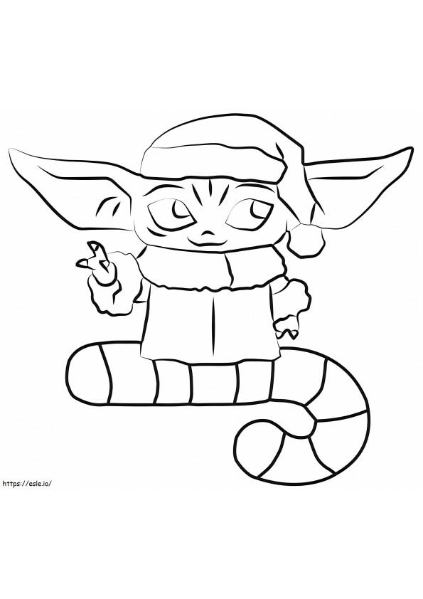 Christmas Baby Yoda coloring page