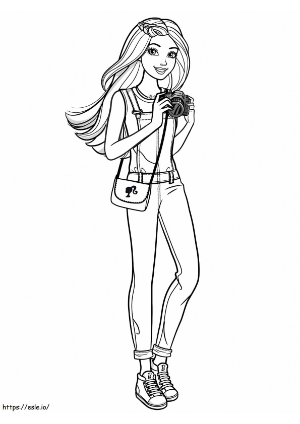 Barbie With A Camera coloring page