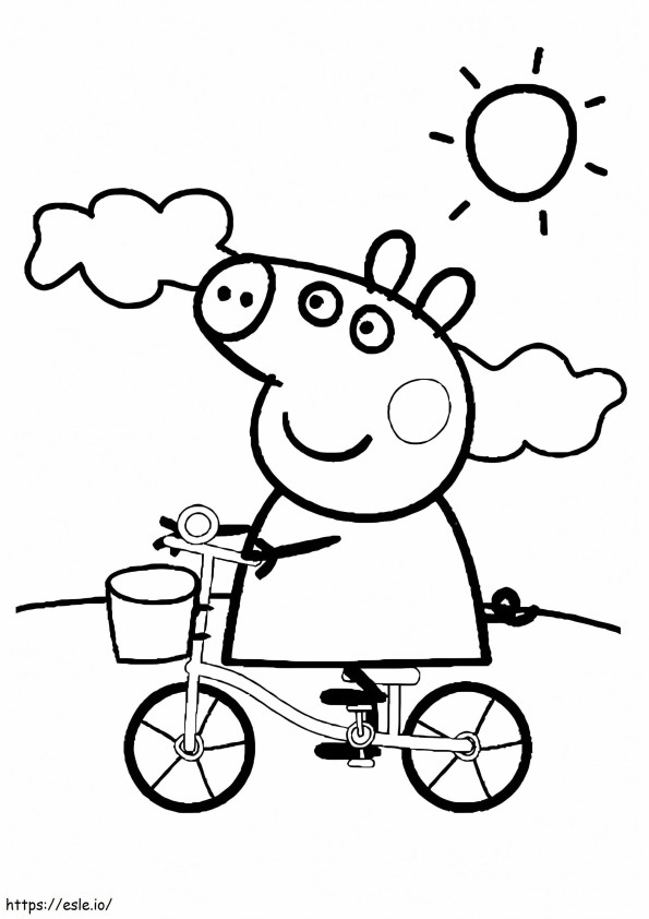 Peppa Cycling coloring page