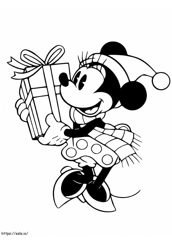 Coloriage Coloriage de Noël de la boîte de Mickey Mouse à imprimer dessin