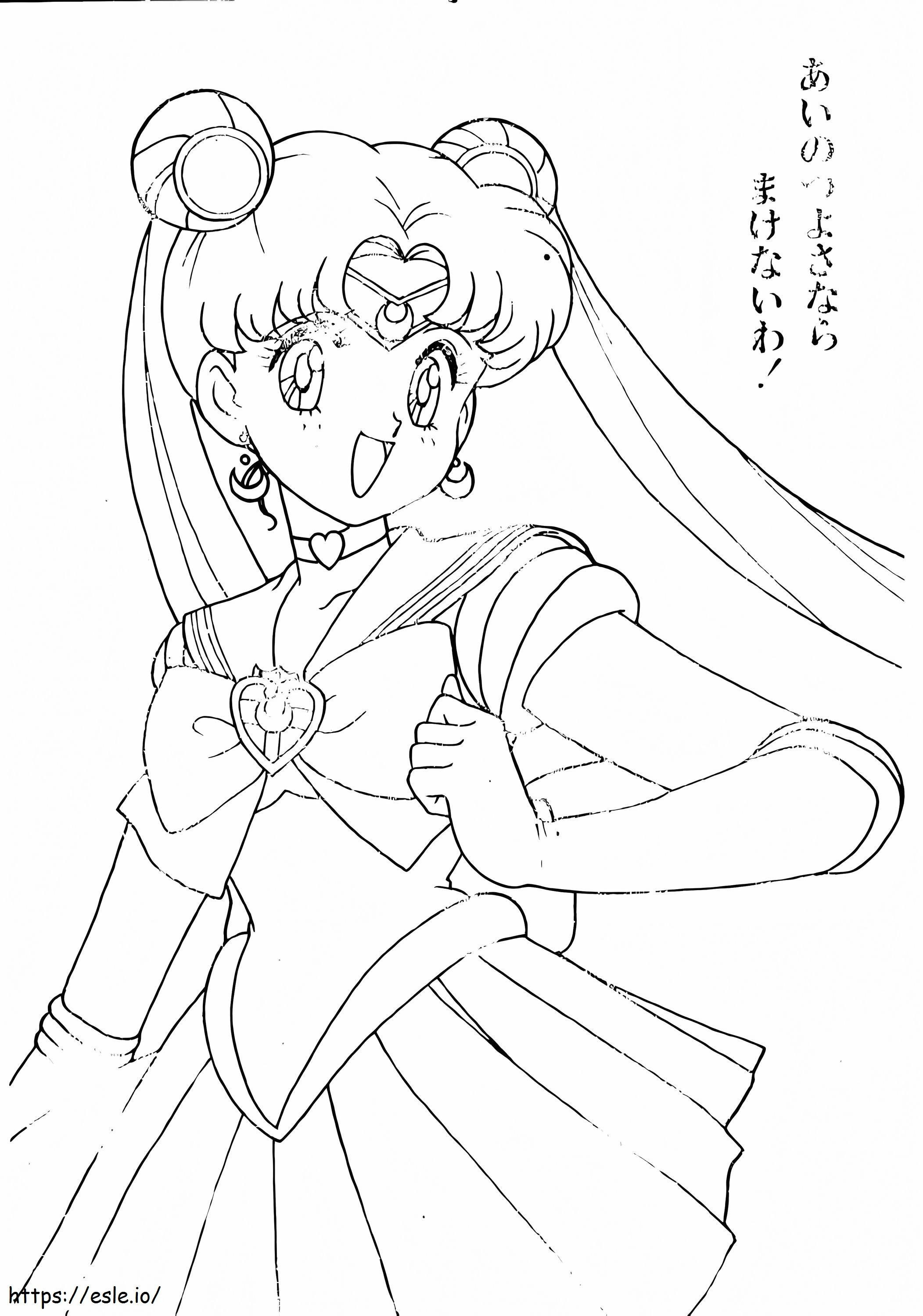 Usagi Tsukino Sailor Moonista värityskuva