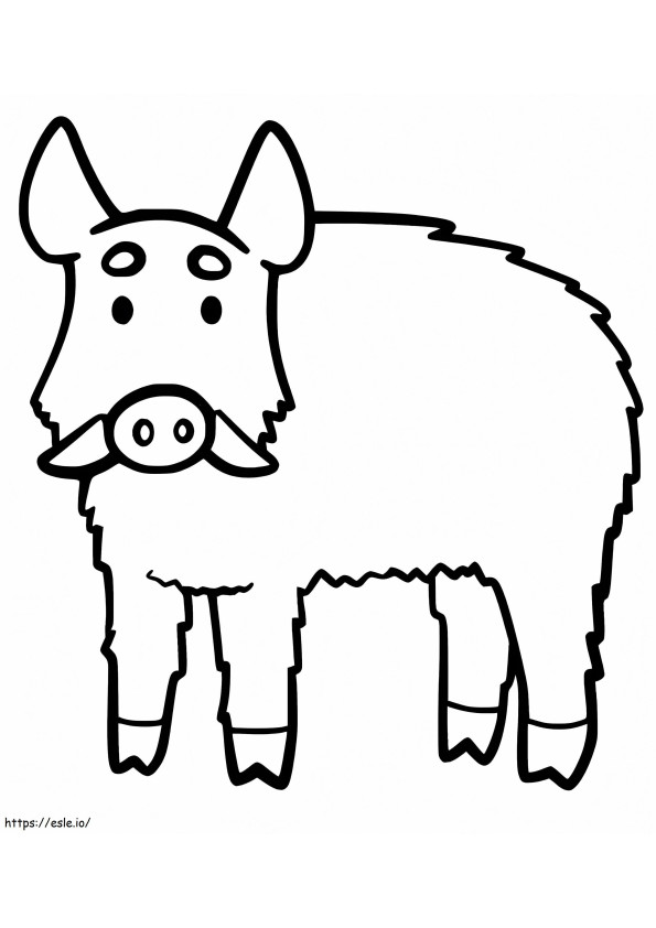 Wild Boar Drawing coloring page