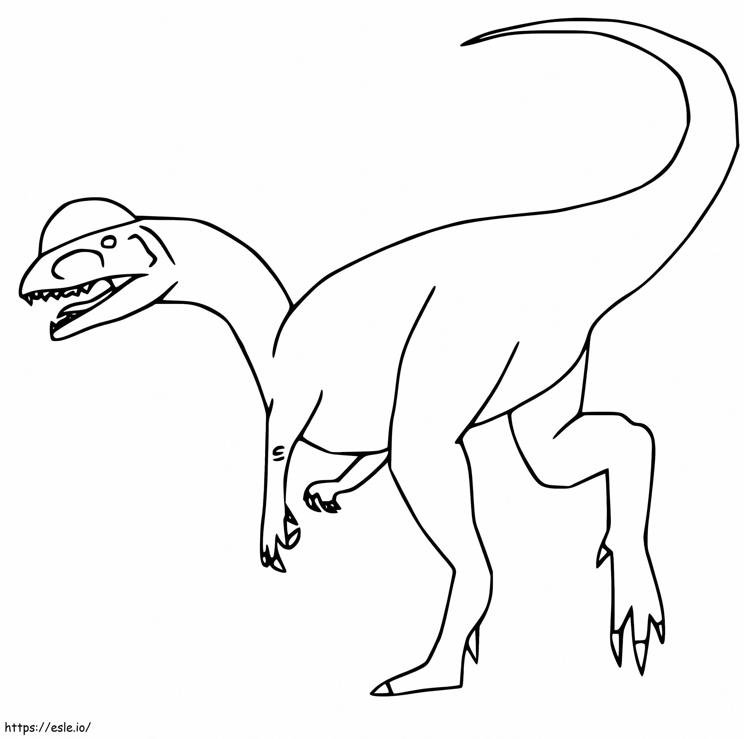 歩くディロフォサウルス ぬりえ - 塗り絵