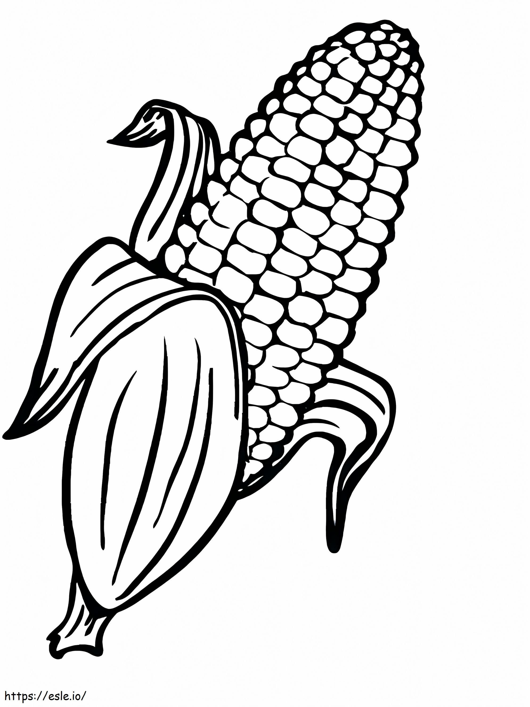 maíz simple para colorear