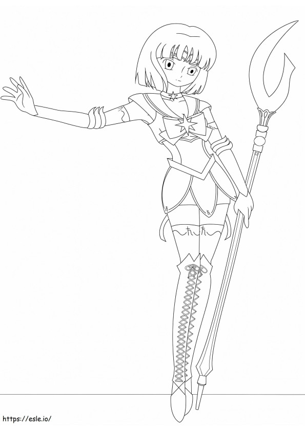 Amazing Sailor Saturn coloring page