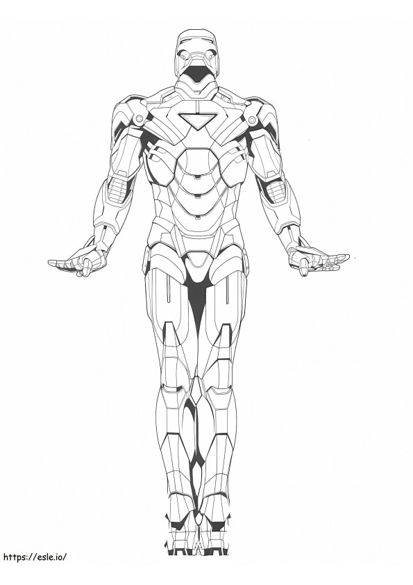 Iron Man Flying Scene coloring page