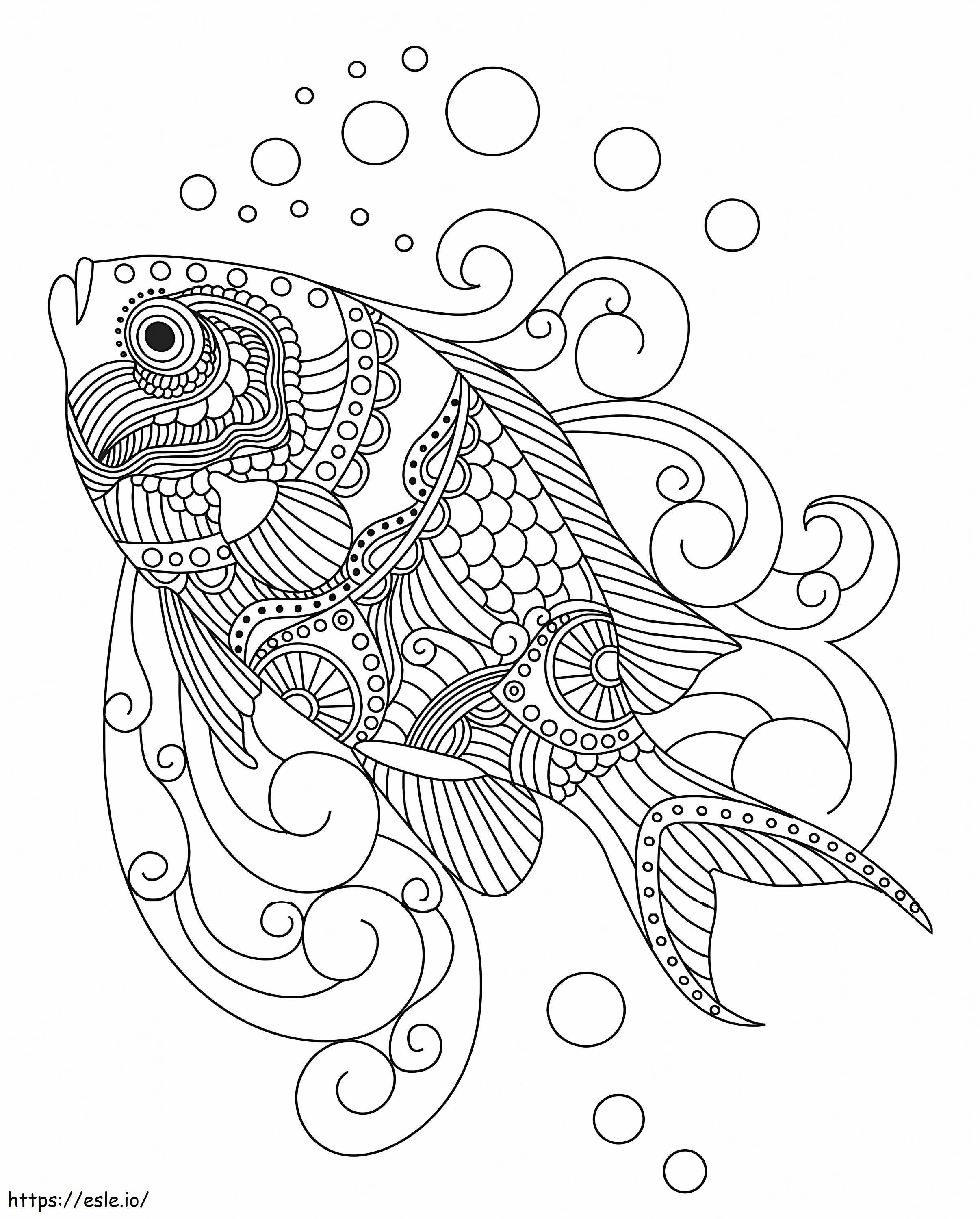 Coloriage Le poisson est pour les adultes à imprimer dessin