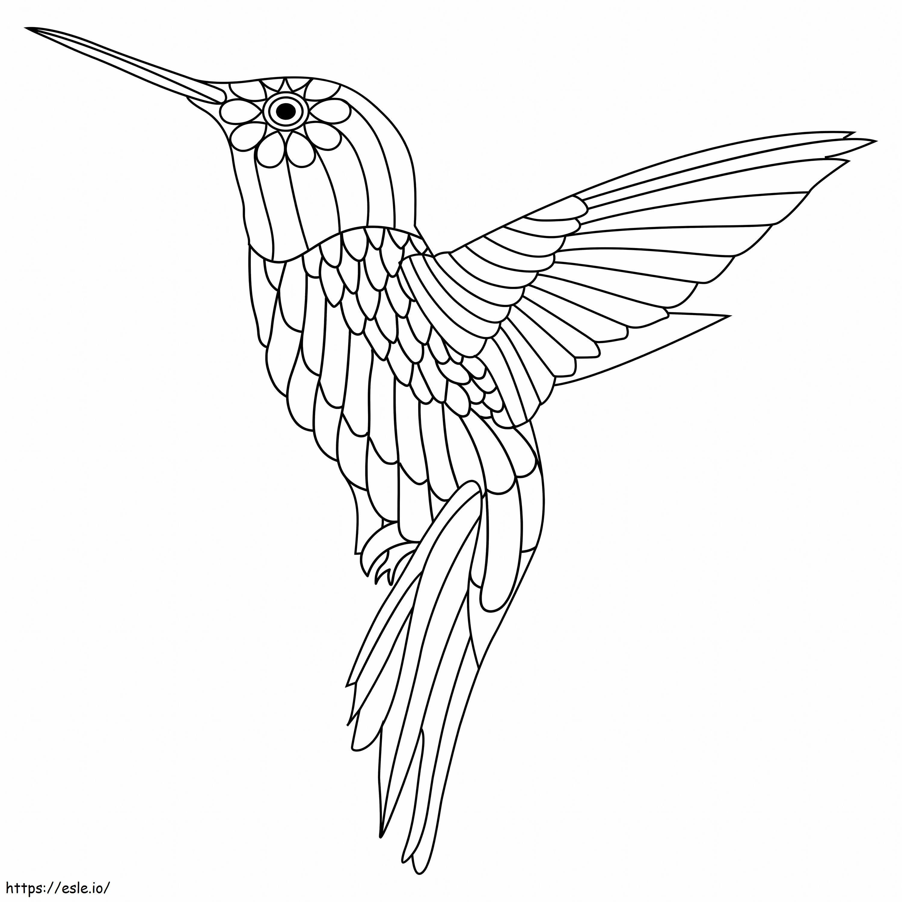 gran colibrí para colorear