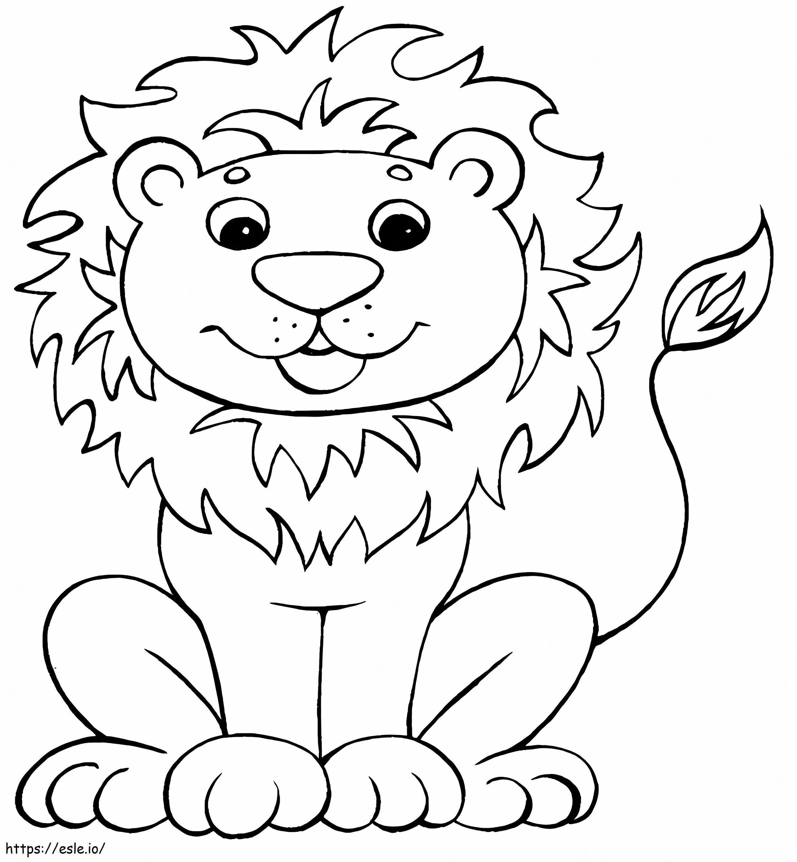 Coloriage Lion drôle à imprimer dessin