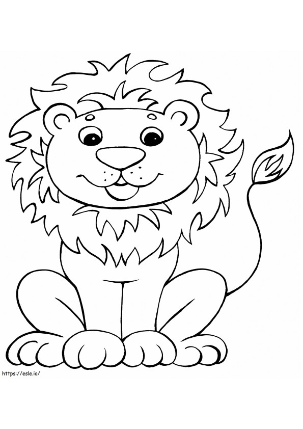 Funny Lion coloring page