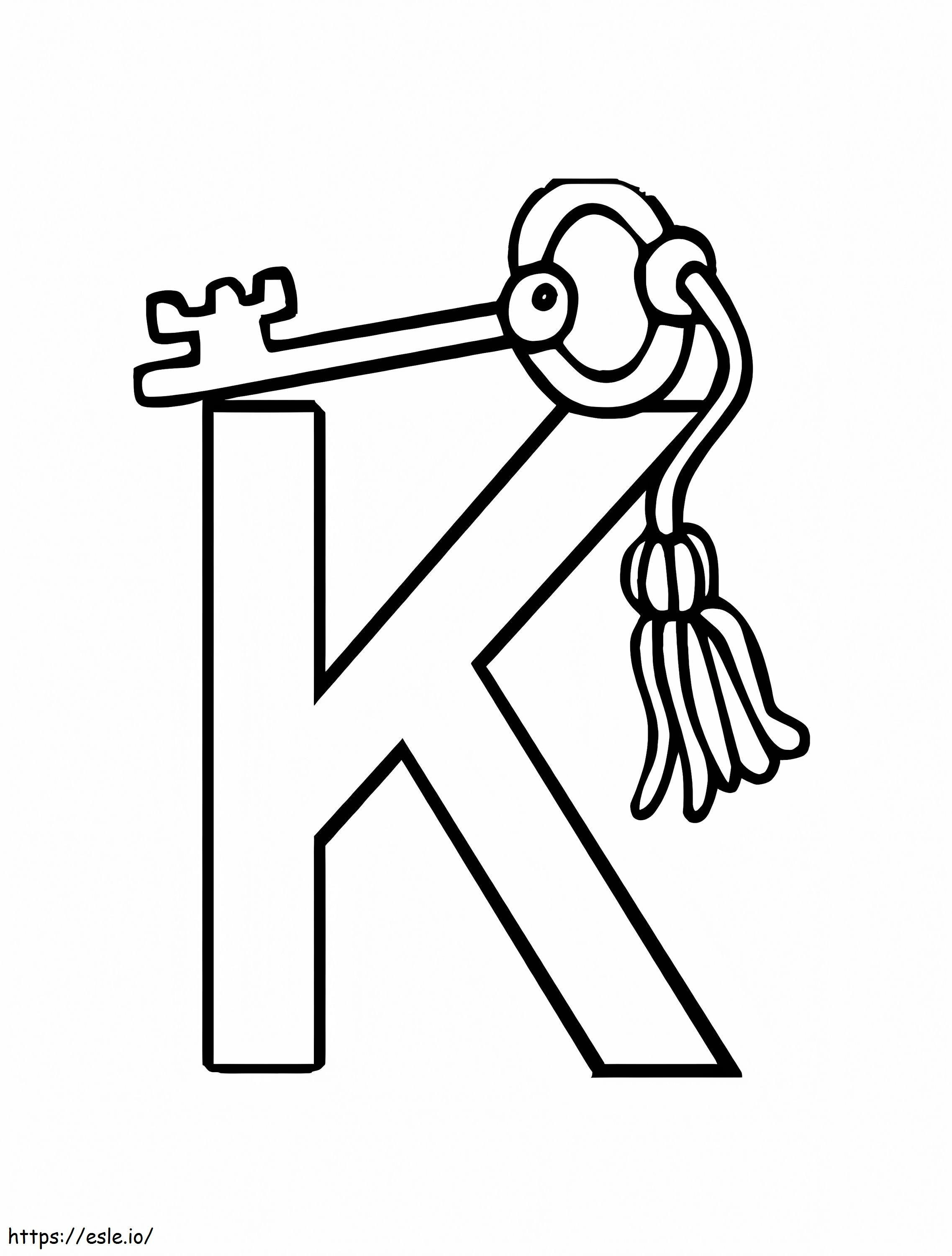 K é para chave para colorir