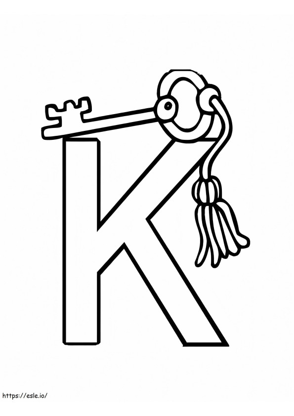 K Is For Key coloring page