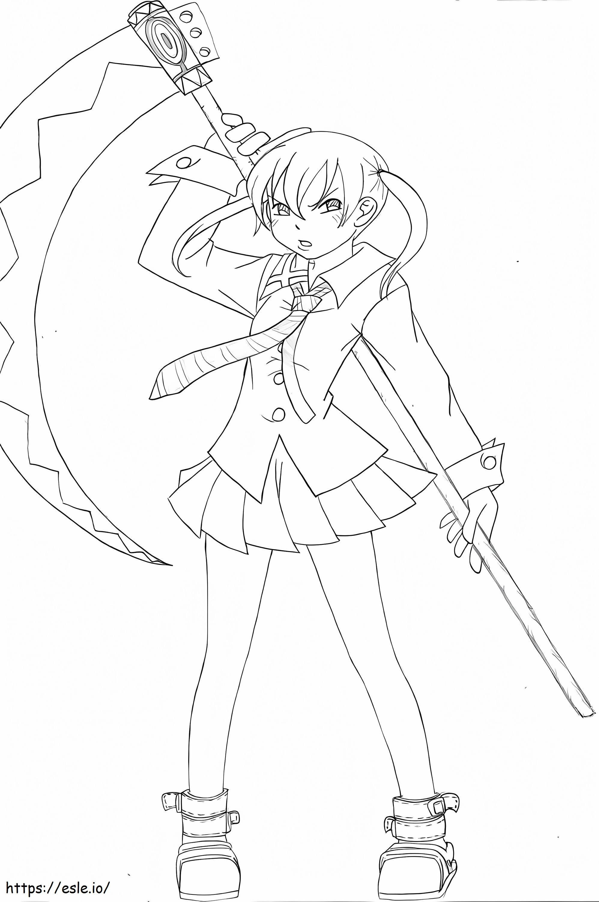 Maka Albarn From Soul Eater 2 coloring page