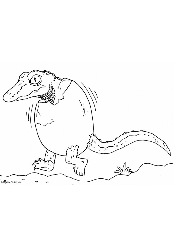 Coloriage Alligator dans un oeuf à imprimer dessin