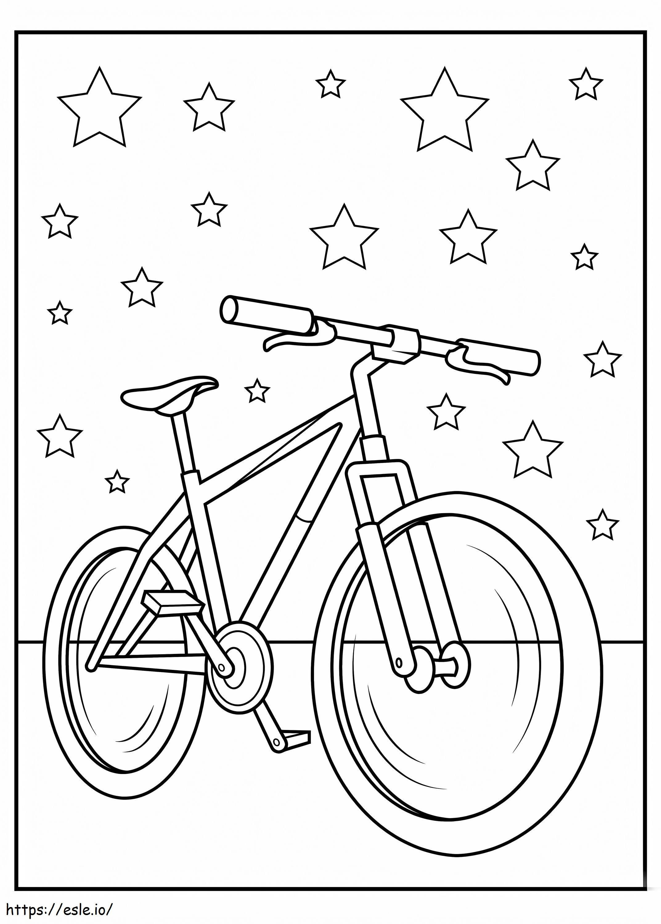 Coloriage Vélo avec étoile à imprimer dessin
