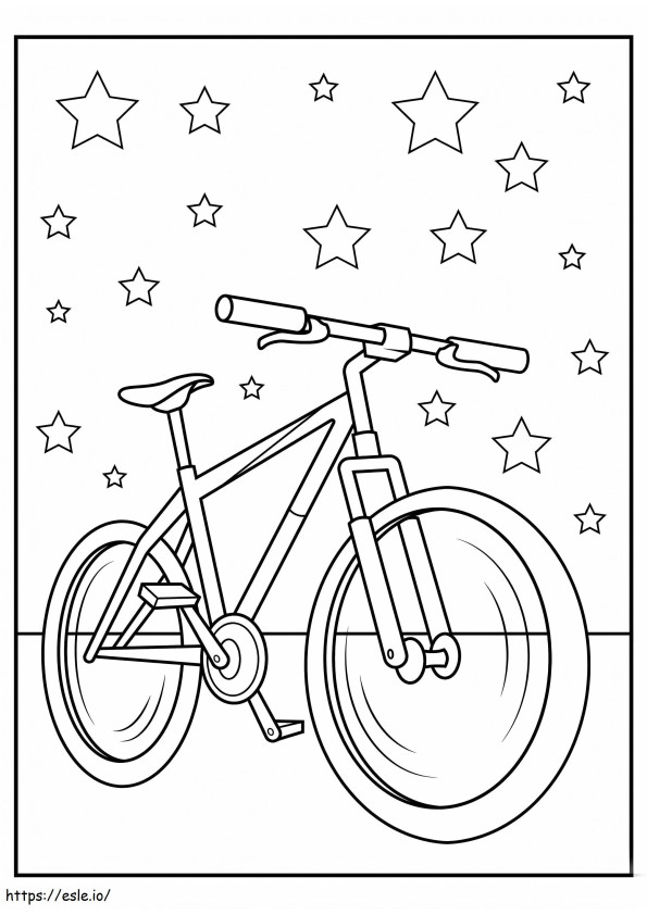 Bicicleta com estrela para colorir