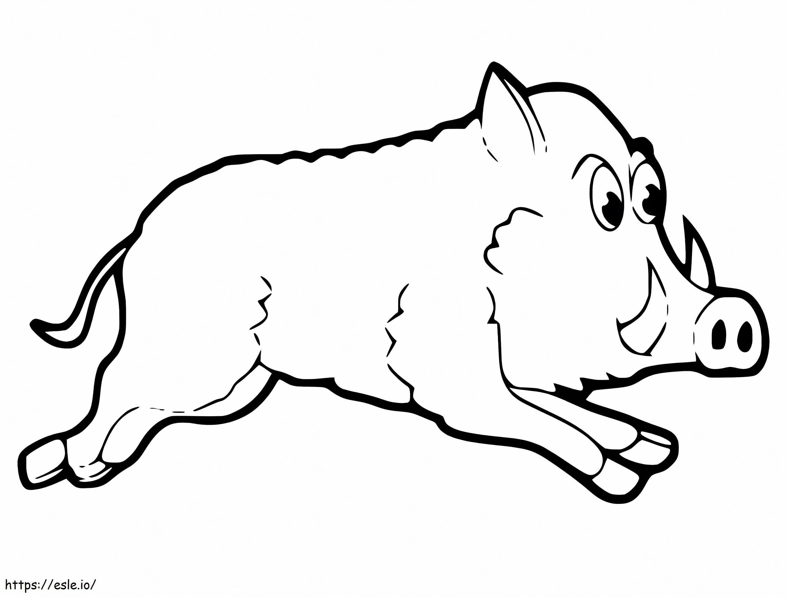 Kartun Babi Hutan Berlari Gambar Mewarnai