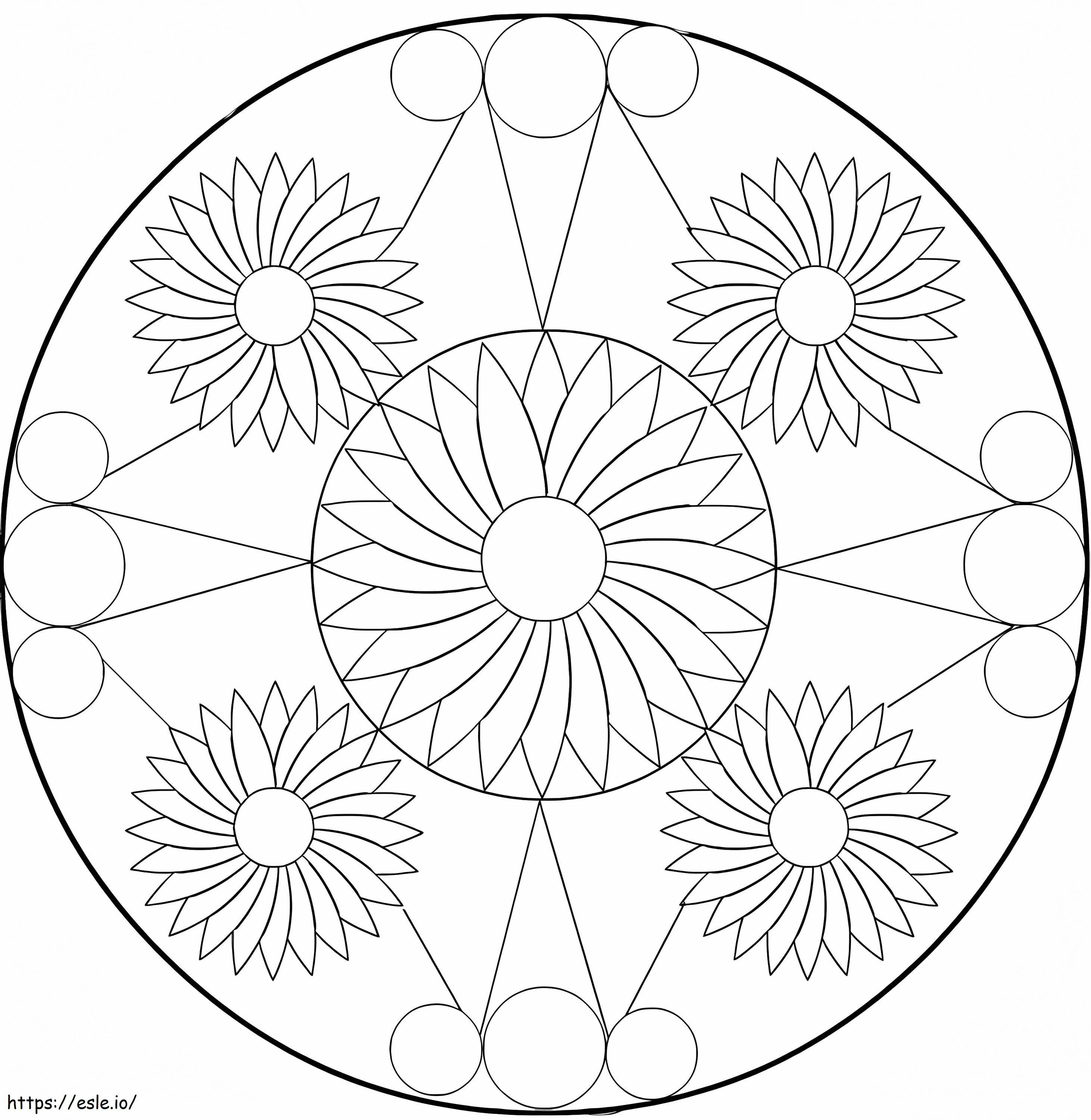 Havalı Çiçek Mandala boyama