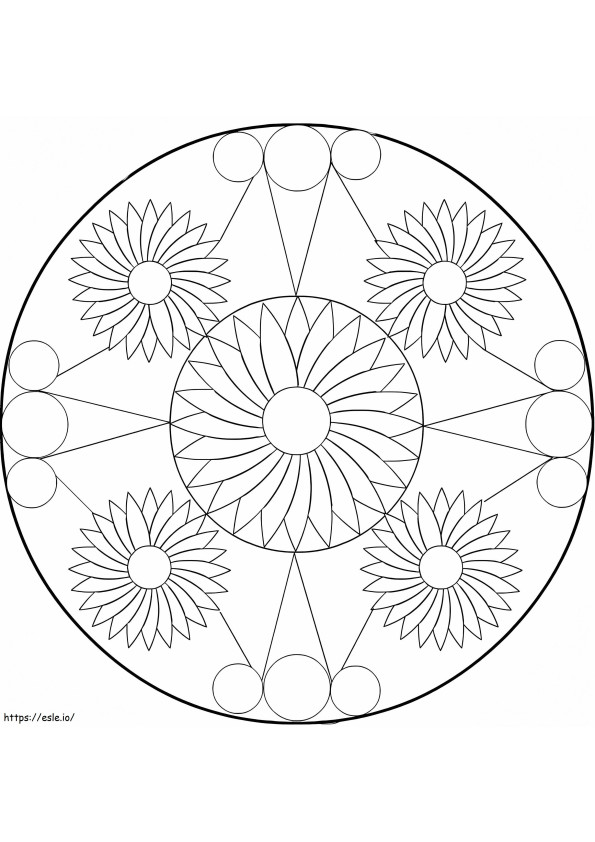 Cool Mandala de flori de colorat