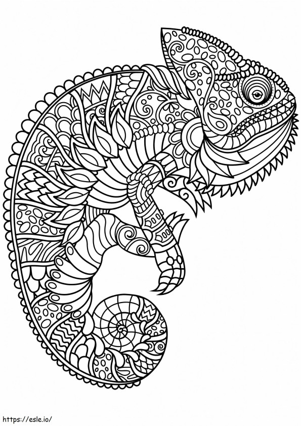 Mandala ze zwierzęcym kameleonem