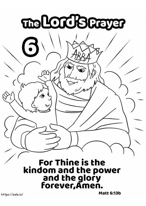 Het Onze Vader, les 6 kleurplaat