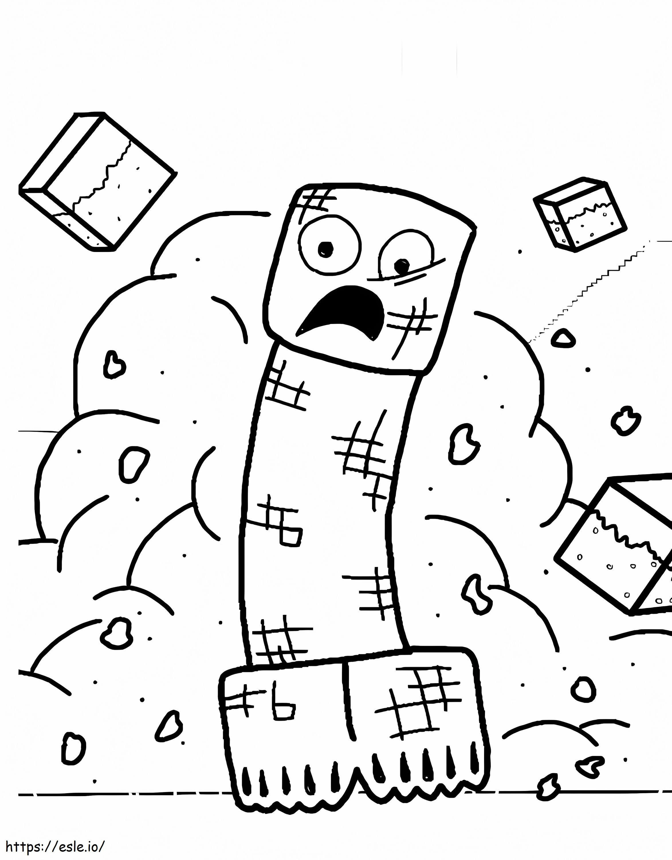 Funny Creeper Minecraft coloring page