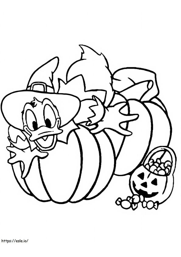 Donald Duck On Halloween coloring page