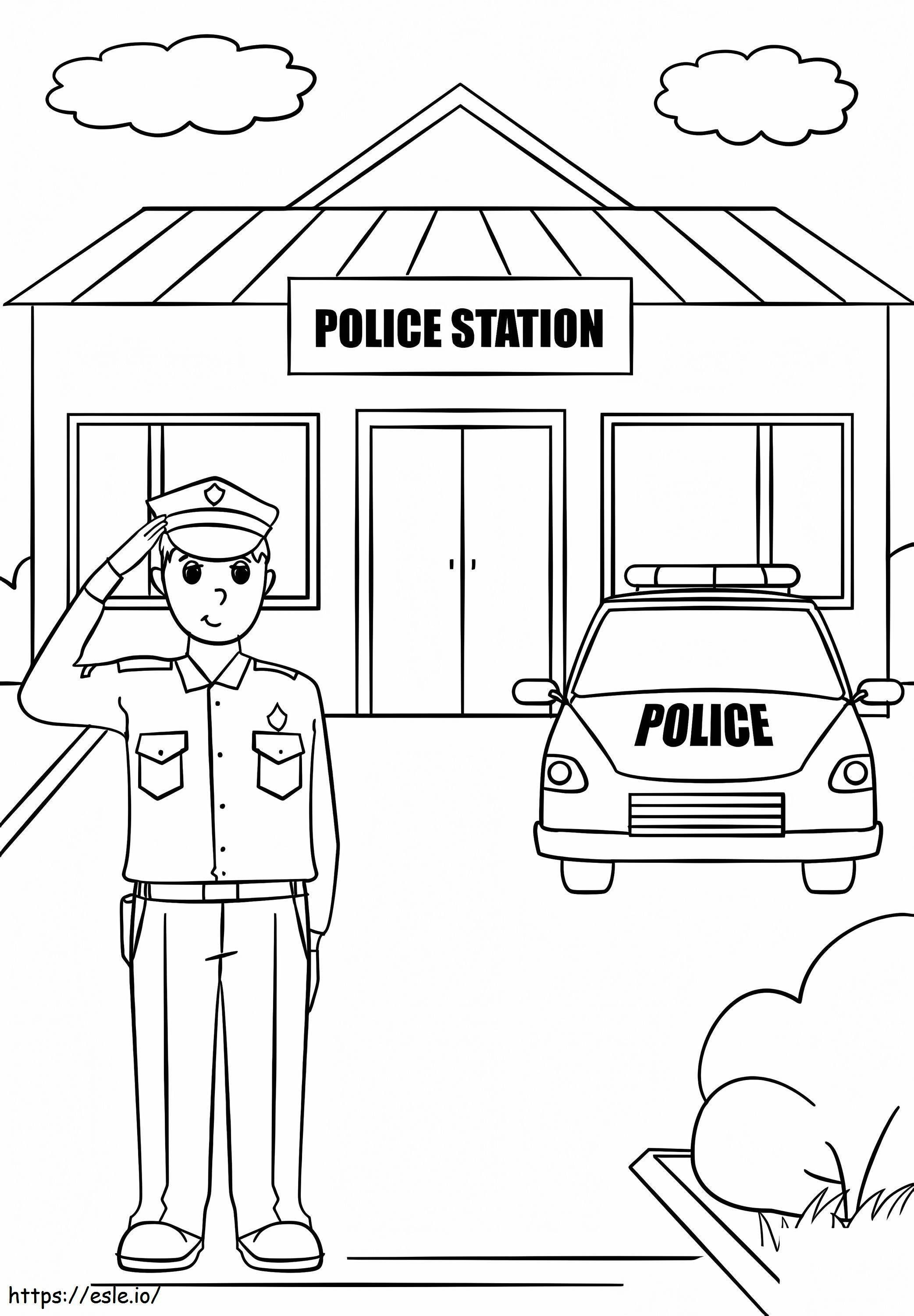 Police Station Coloring Page 90 