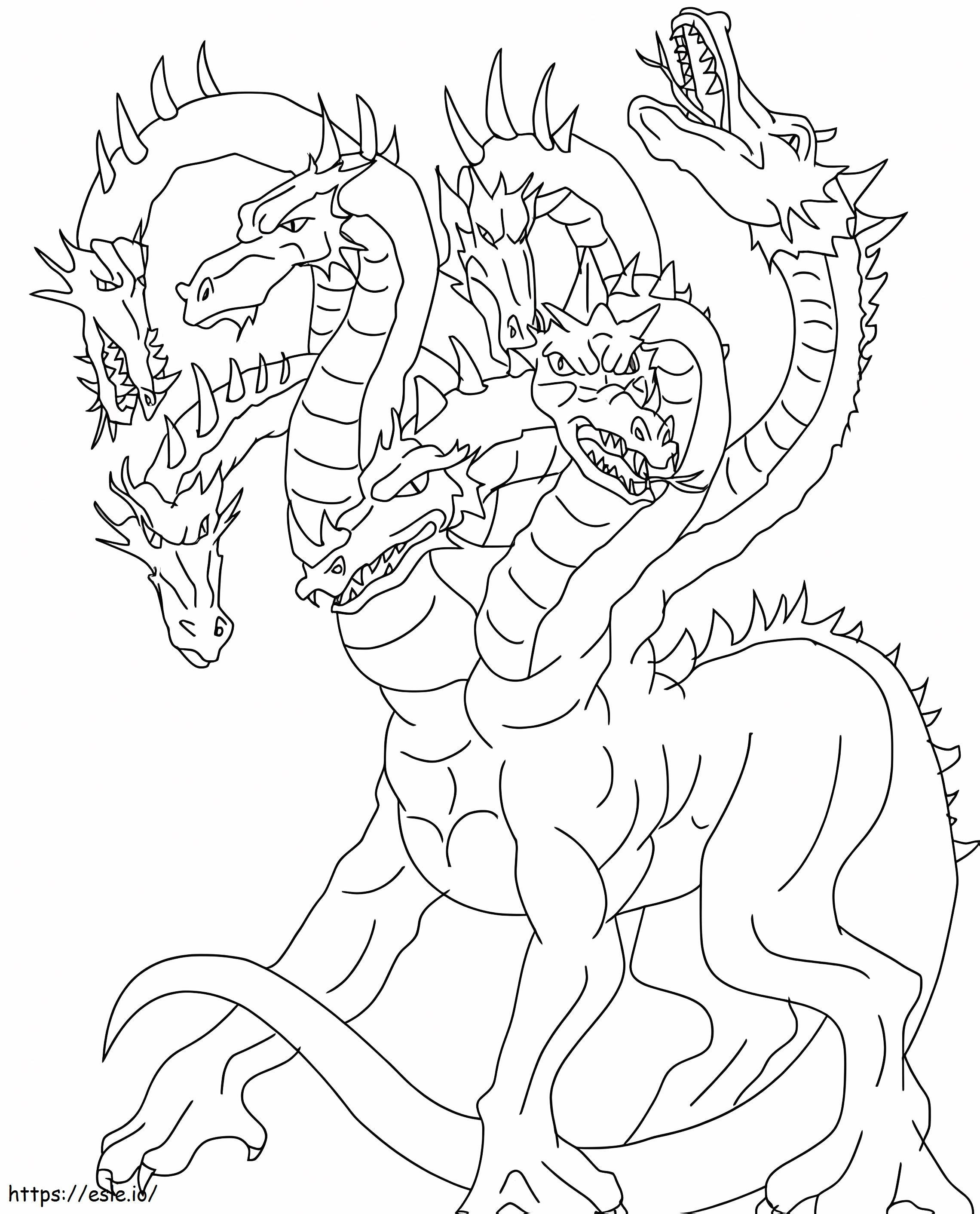Dragon cu șapte capete de colorat