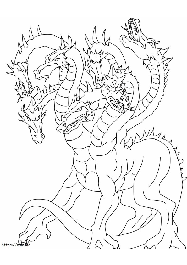 Dragão de Sete Cabeças para colorir