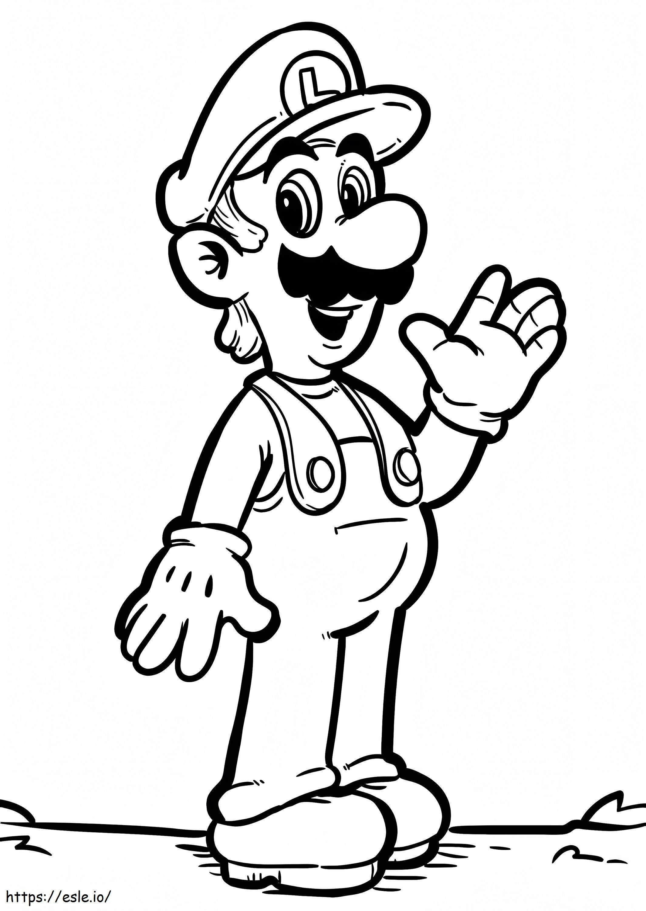 Luigi di Super Mario 2 da colorare