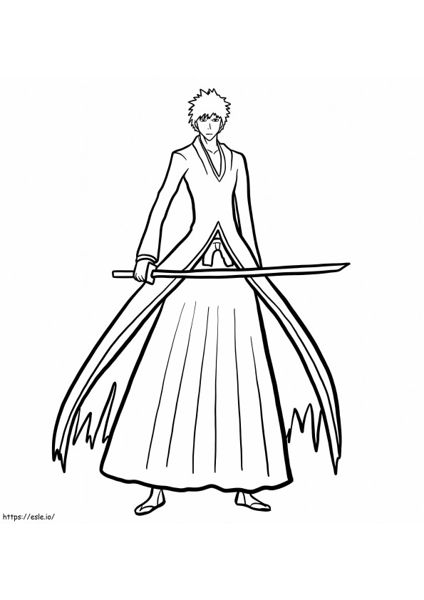 Ichigo Kurosaki Bleach Main Character coloring page