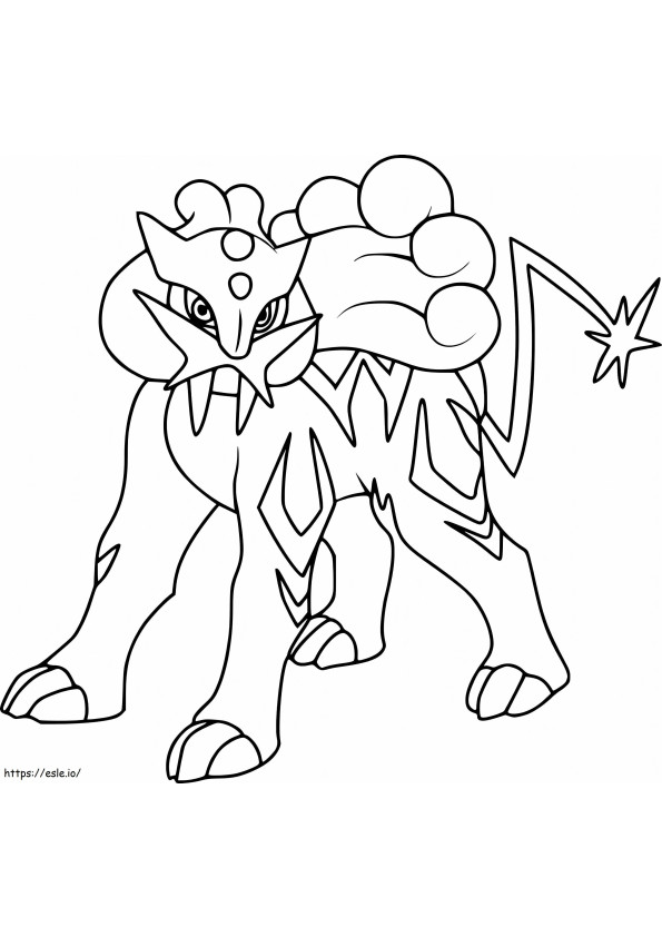 Coloriage Raikou et Pokémon à imprimer dessin
