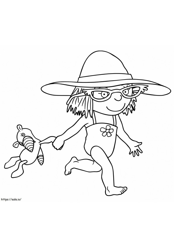 Little Princess Goes Swimming coloring page