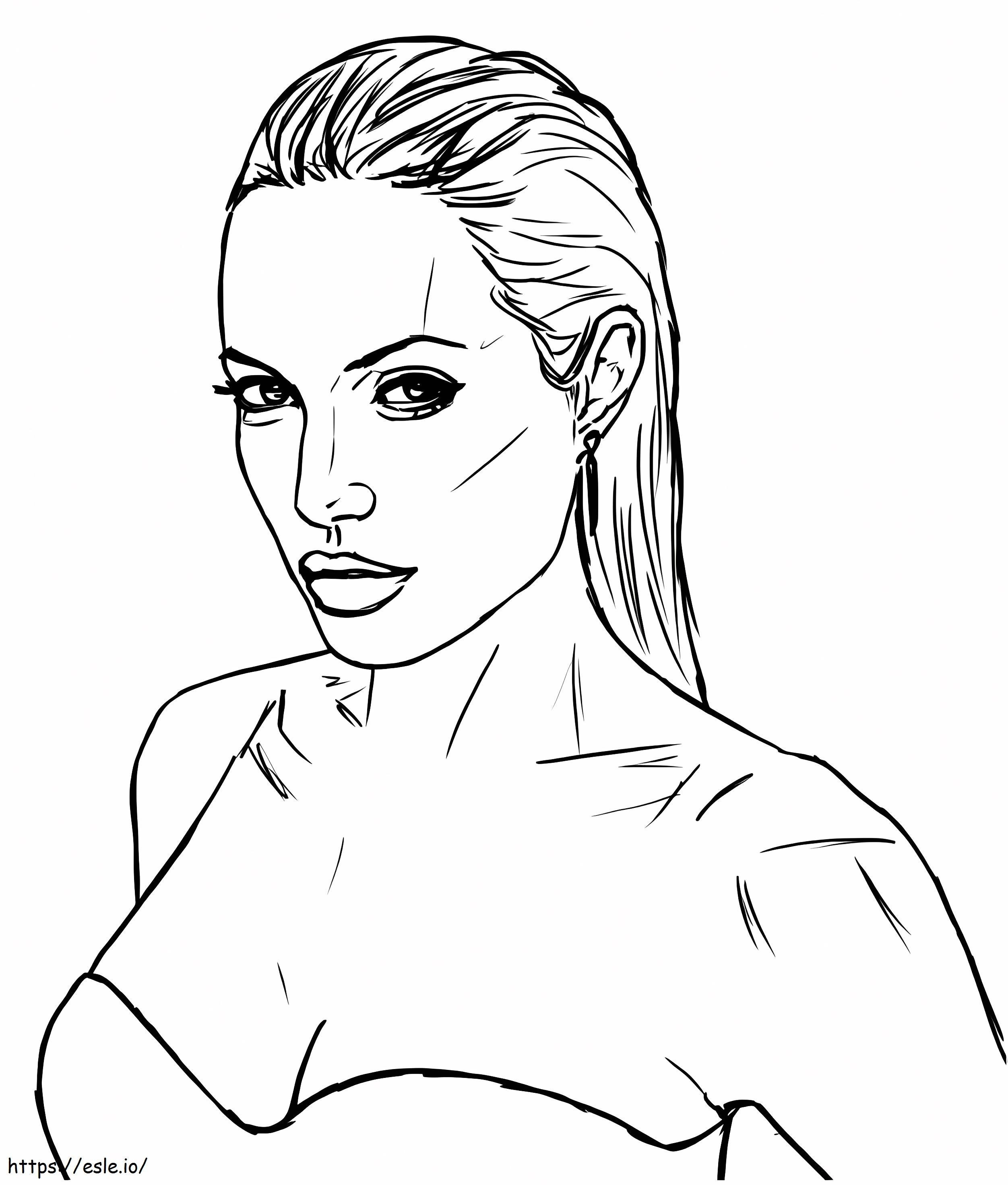 Angelina Jolie stampabile da colorare