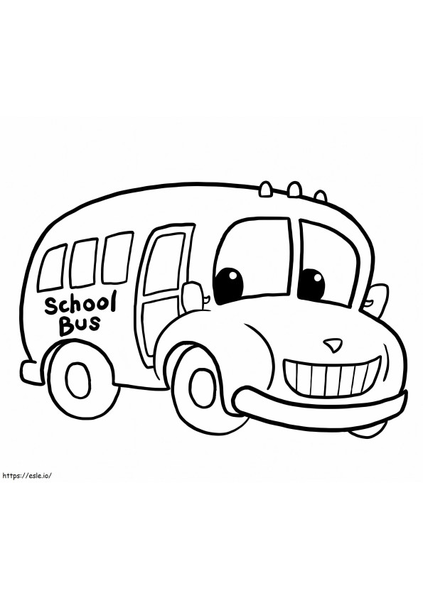 Coloriage 1543543999 Autobus scolaire de dessin animé à imprimer dessin