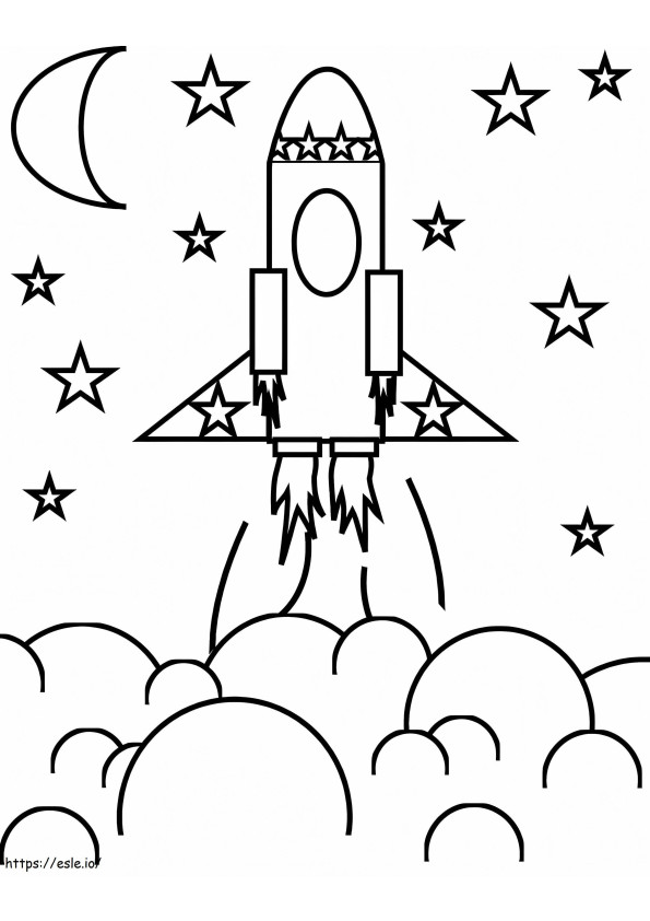 Spaceship Flying coloring page