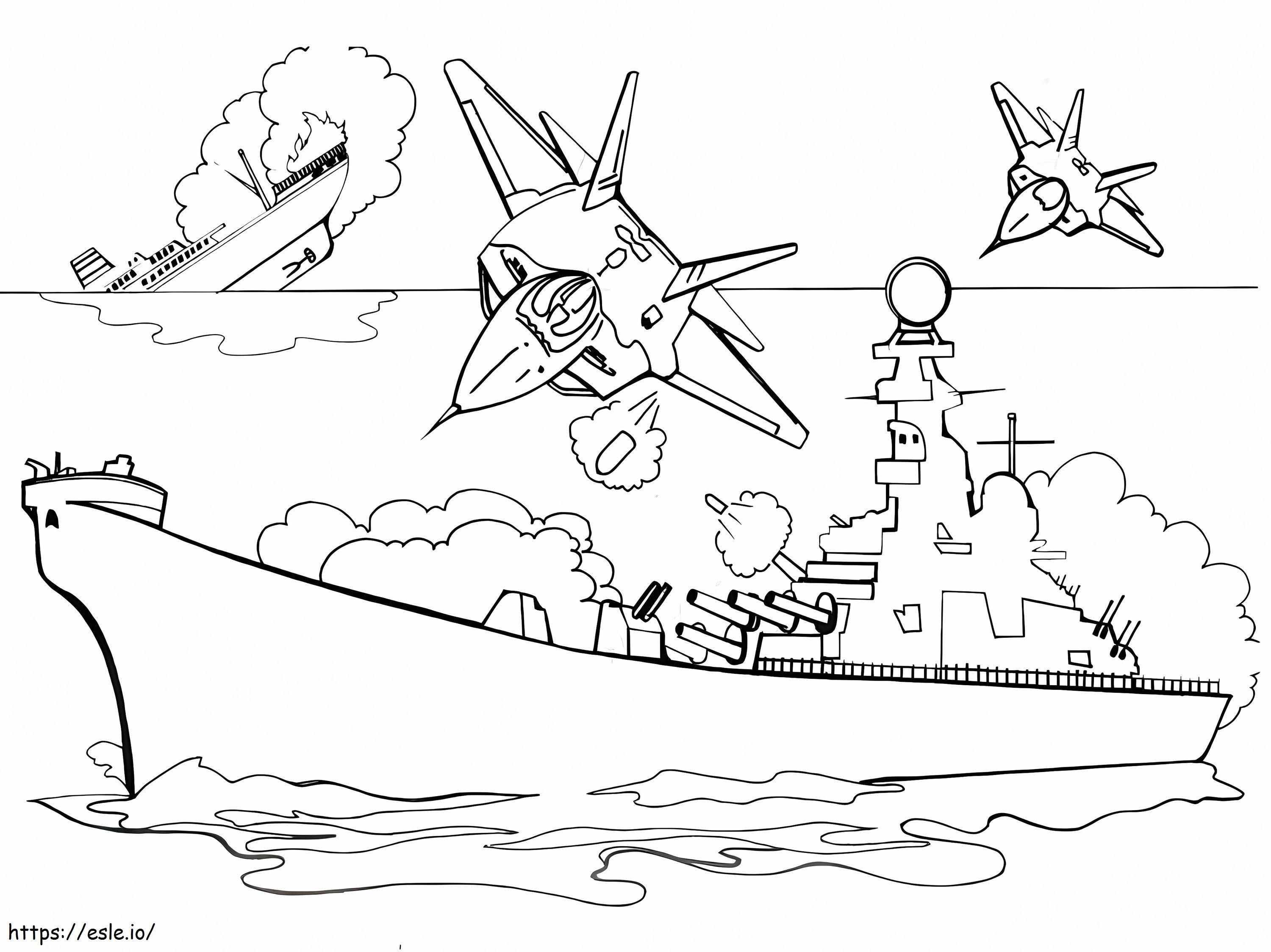Aircrafts Attack coloring page