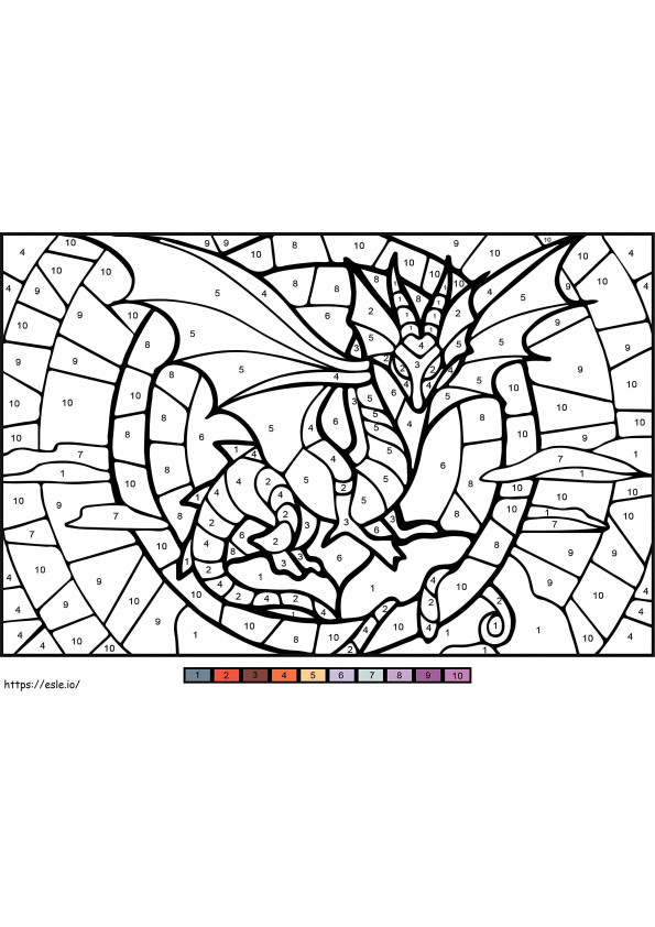 Dragon Color By Number coloring page