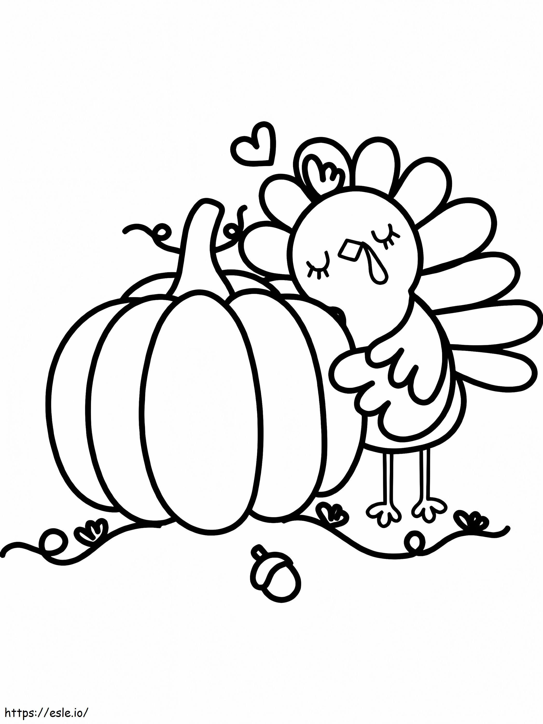 Thanksgiving Turkey Pumpkin 2 coloring page