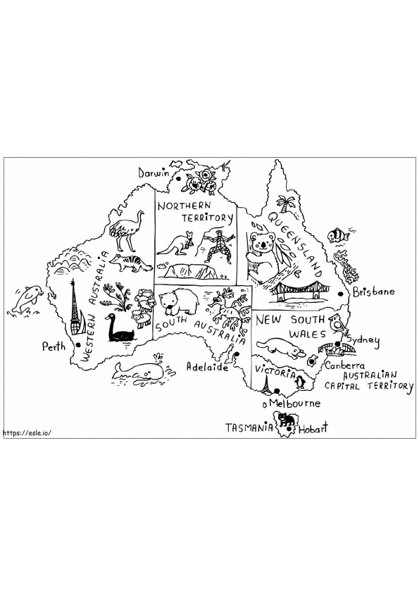 Australia Map coloring page