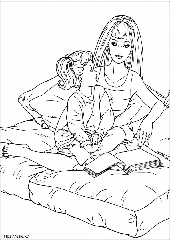 1533787008 Barbie Teaching Kid A4 coloring page