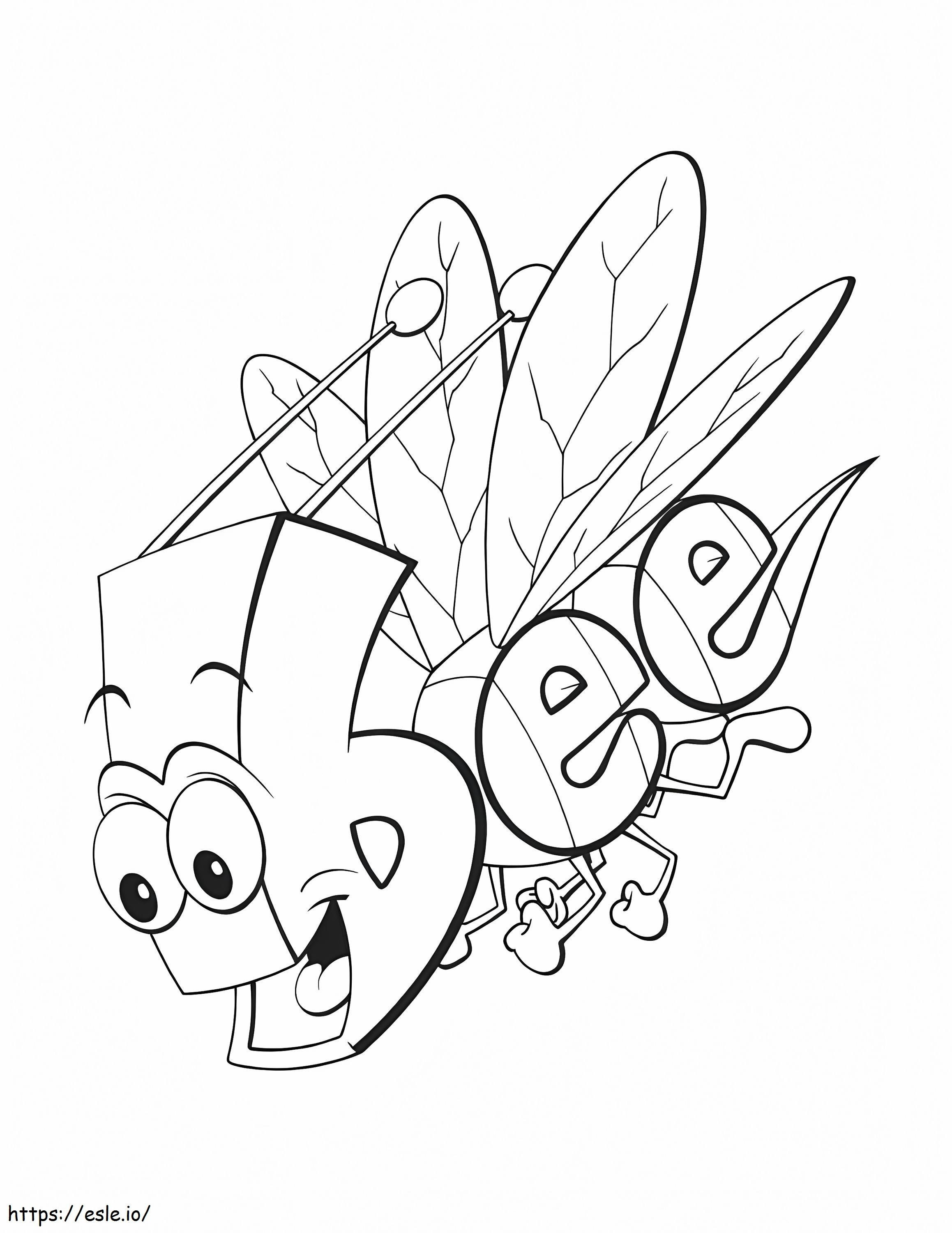 Bee WordWorld Coloring Page coloring page