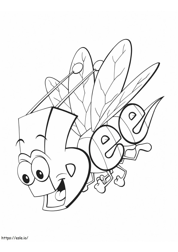 Bee WordWorld Coloring Page coloring page