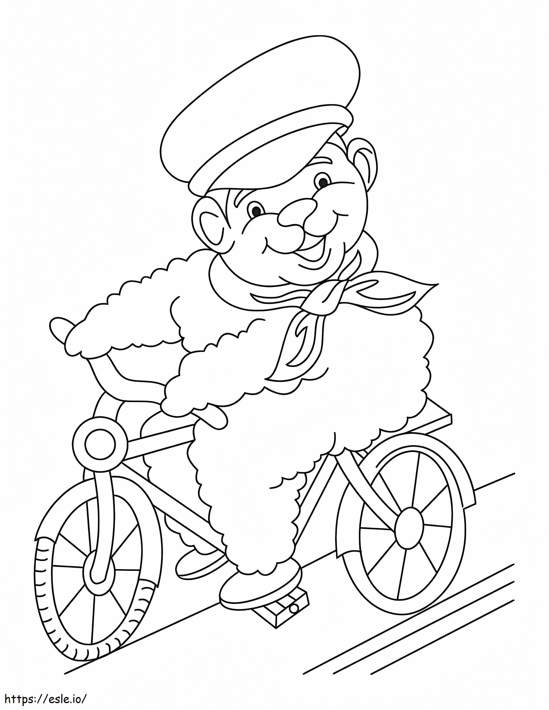 Um homem andando de bicicleta para colorir