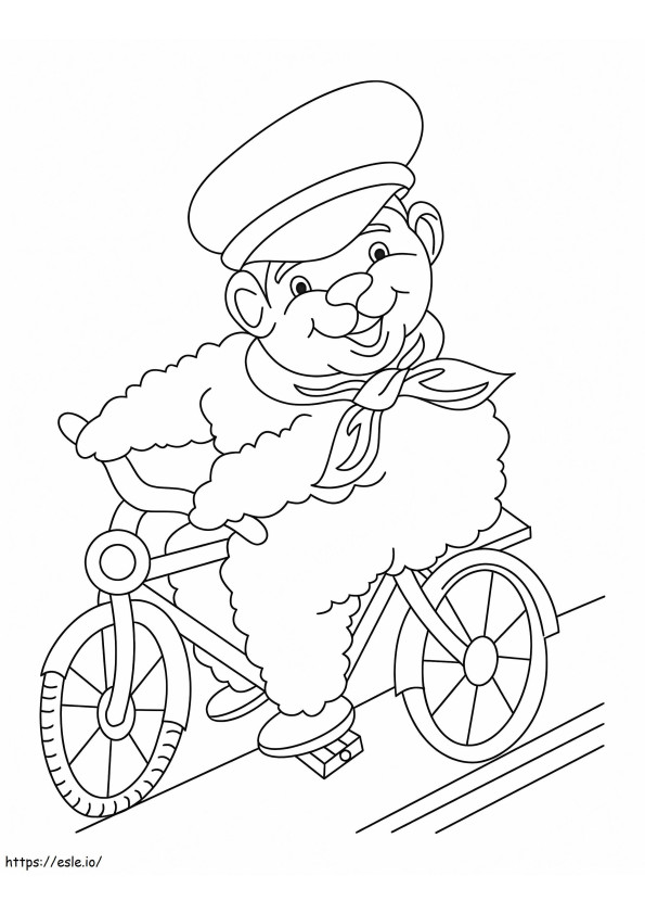 A Man Riding Bicycle coloring page