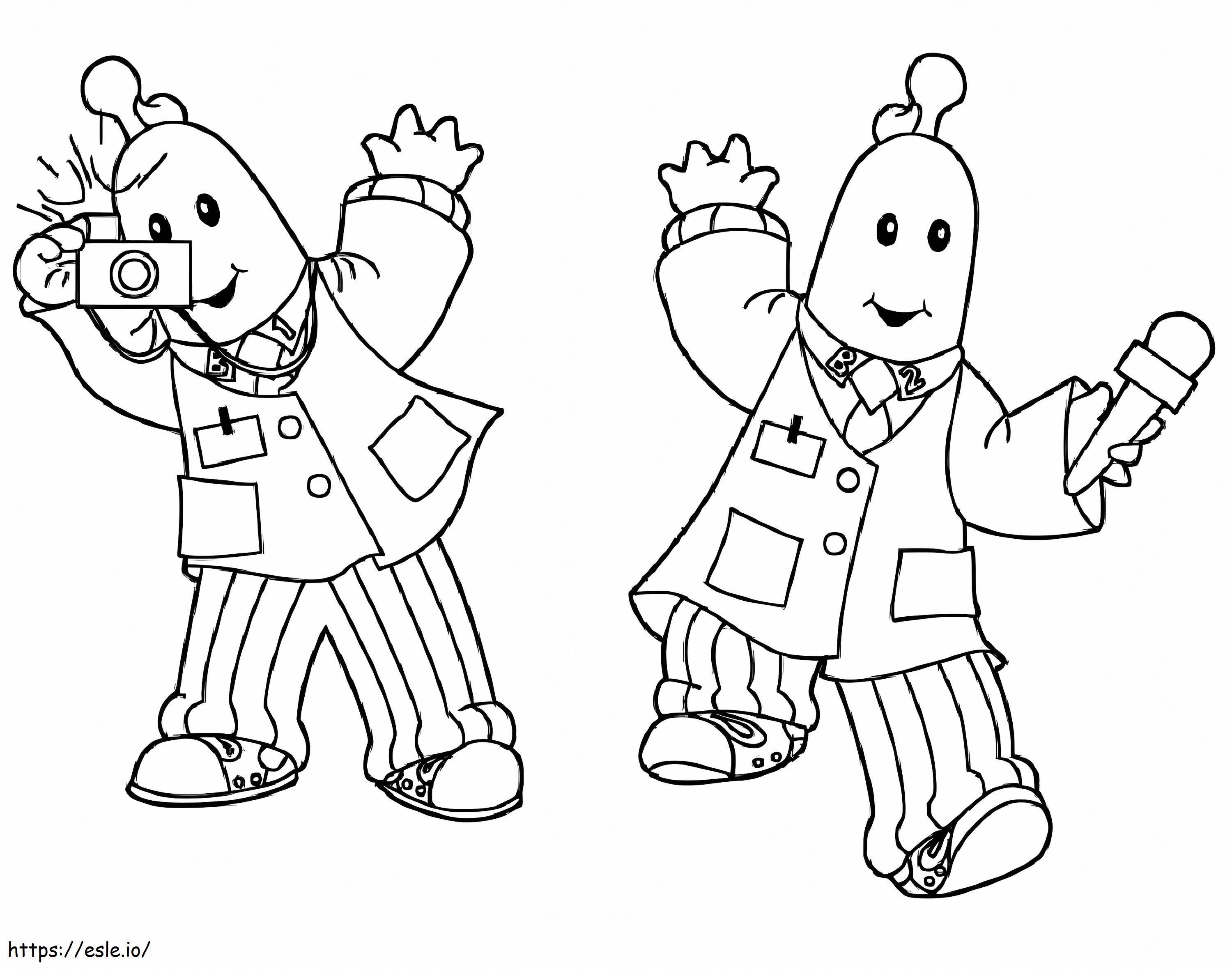 Bananas In Pajamas Smiling Coloring Pages