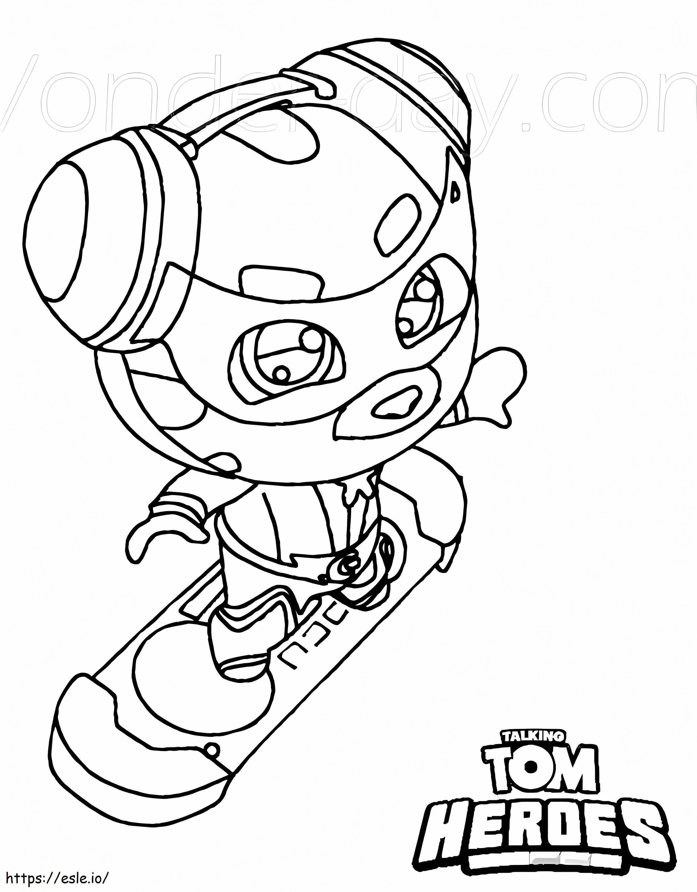 Coloriage Gingembre de Talking Tom Heroes à imprimer dessin