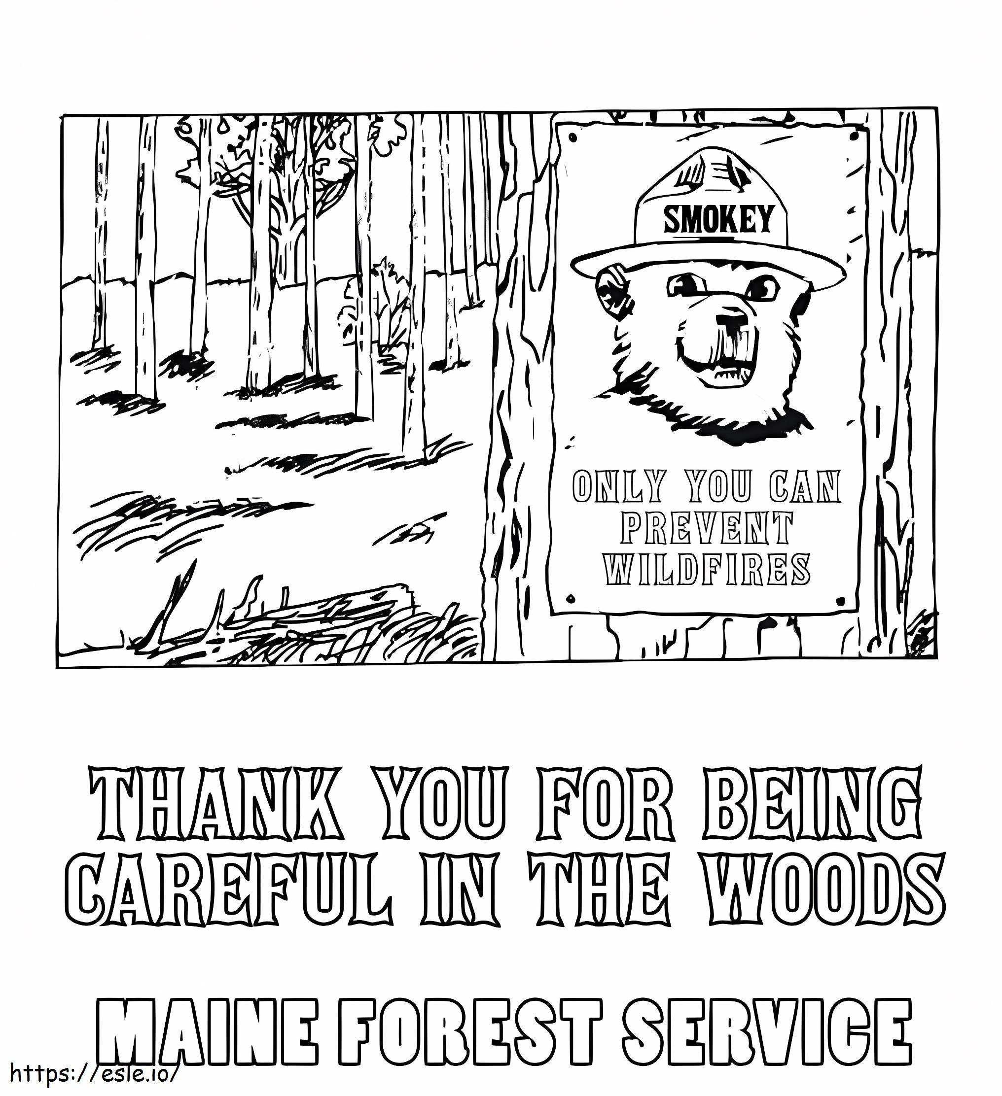 Smoky Bear Poster coloring page